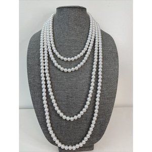 ETC! Faux Pearls layered necklace 19” Long